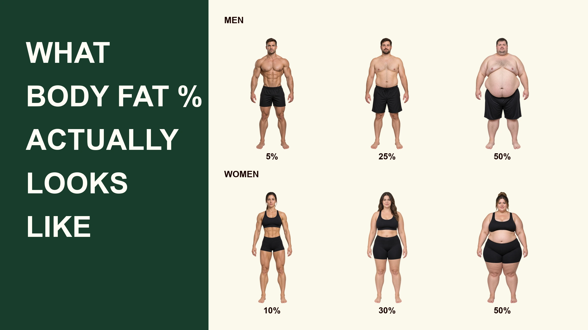 What Every Body Fat Percentage Actually Looks Like (5% to 50%)